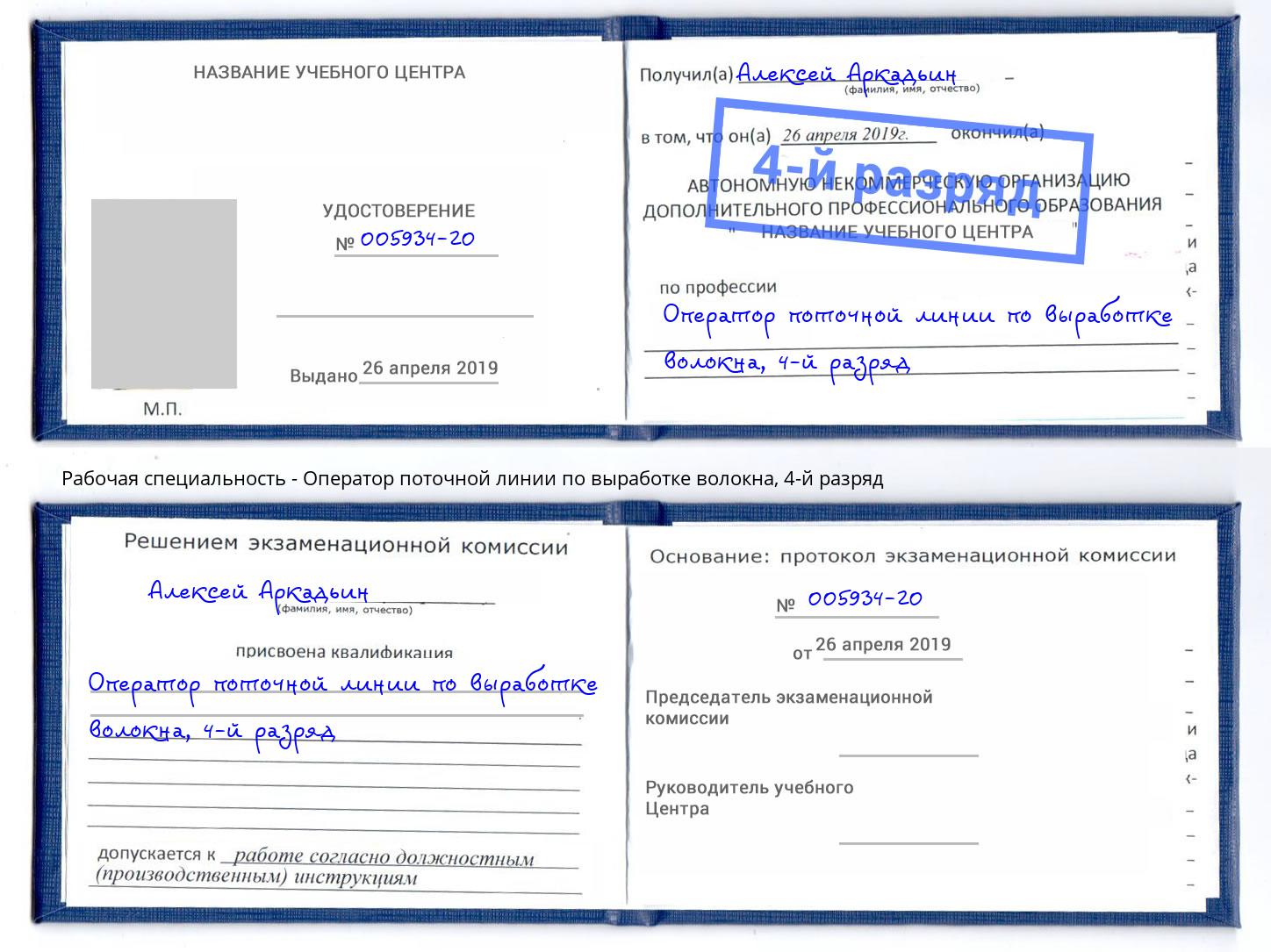 корочка 4-й разряд Оператор поточной линии по выработке волокна Пенза